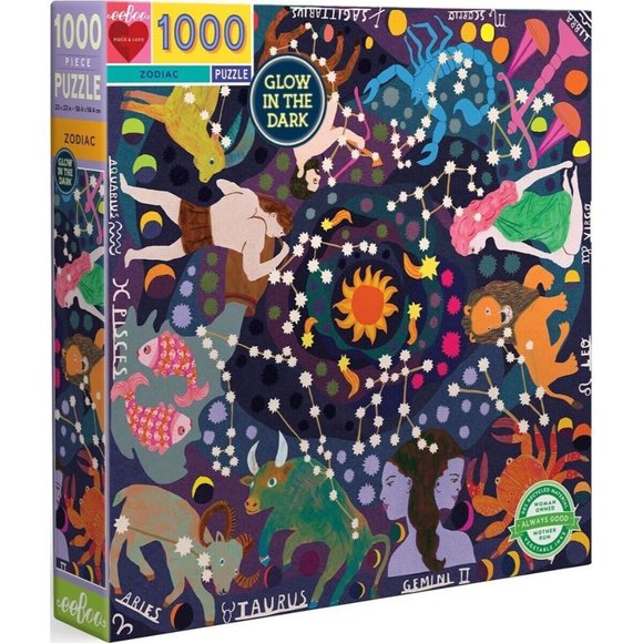 Zodiac Puzzle 1000pc Glow in the Dark Puzzle Fun Astrology Puzzle Multi-Color - Picture 9 of 12